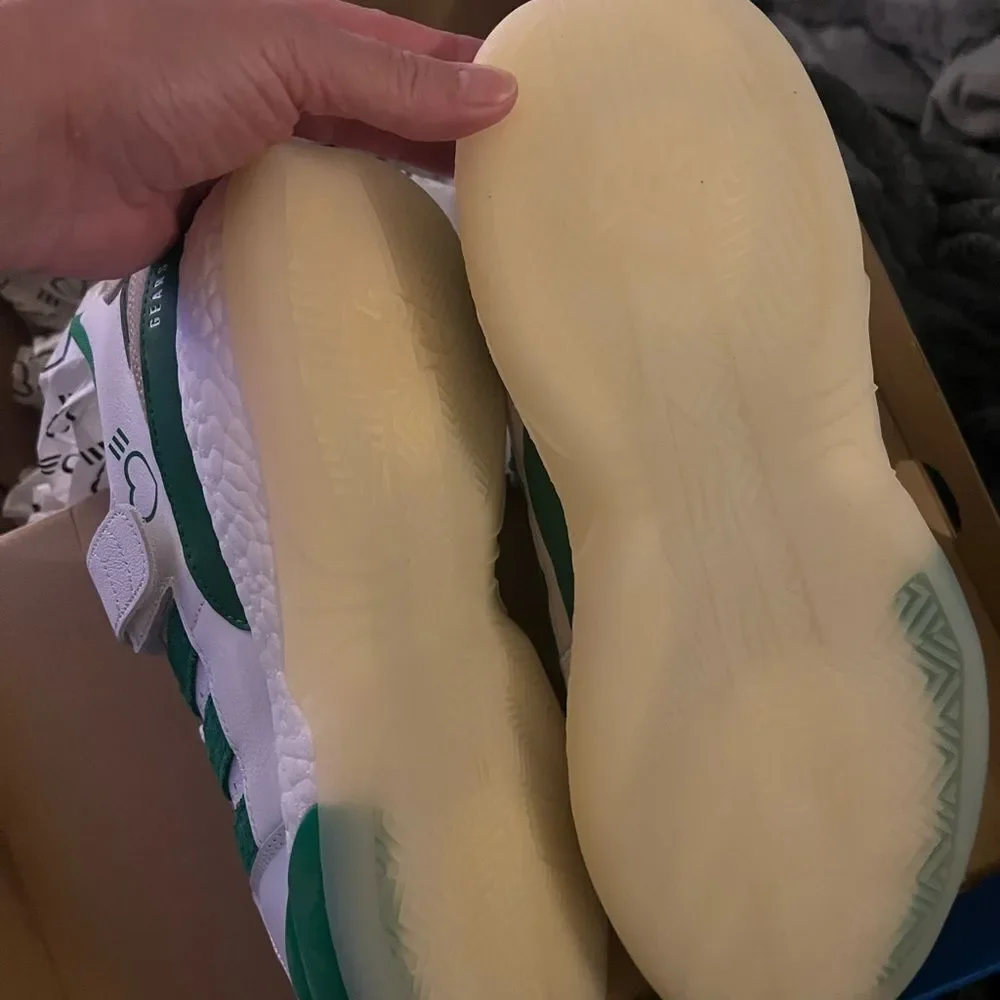 Adidas X Pharrell Forum Low Human Made Green & White Sneakers + Socks 2 Match